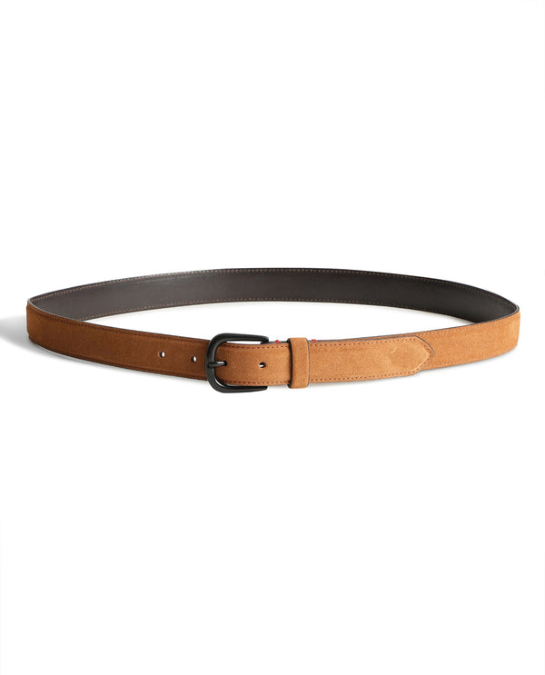 Rare Rabbit Men'S Suedo Yellow Belt Leather Fabric Solid