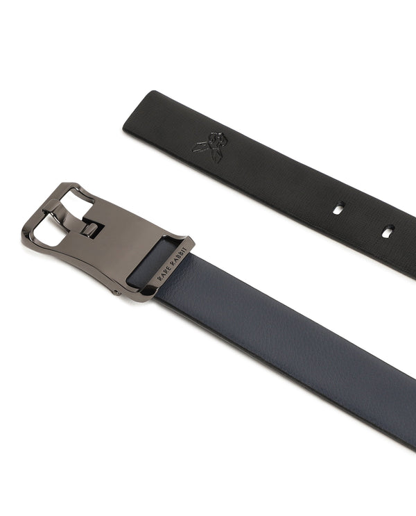 Rare Rabbit Men'S Barton Navy Belt Leather