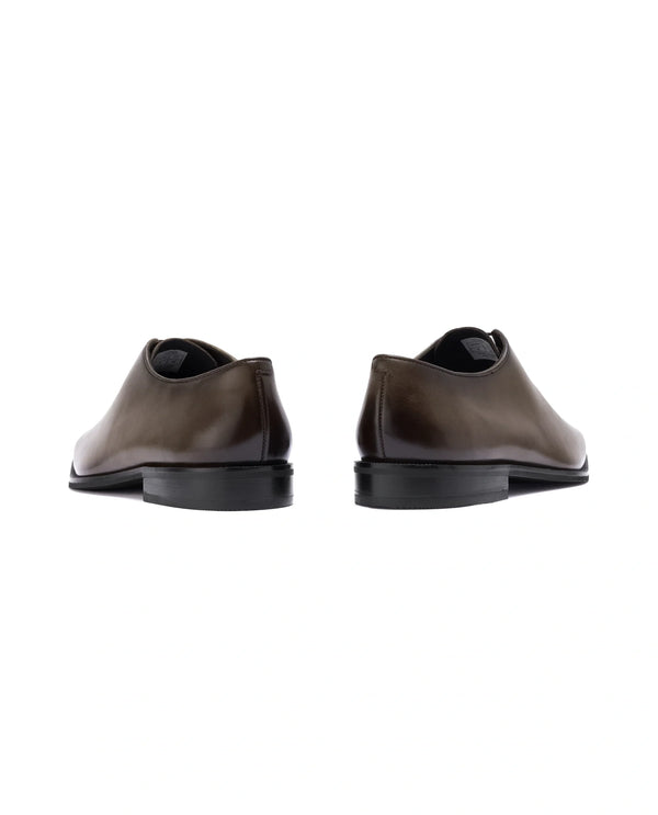 Rare Rabbit Men Corax Olive Lace-Up Single Piece Genuine Leather Shoes