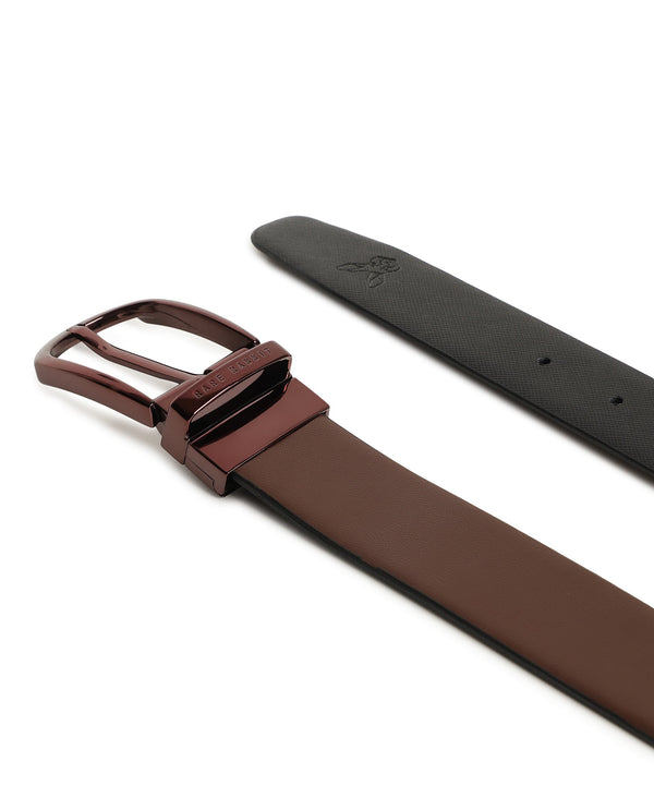 Rare Rabbit Men'S Grata Black Belt Leather