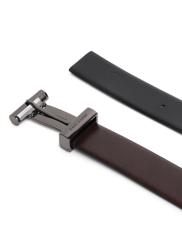 Rare Rabbit Men'S Fredy Black Belt Leather