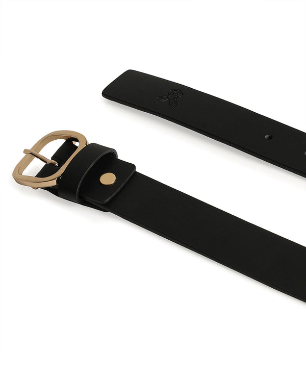 Rare Rabbit Men'S Alley Black Belt Leather