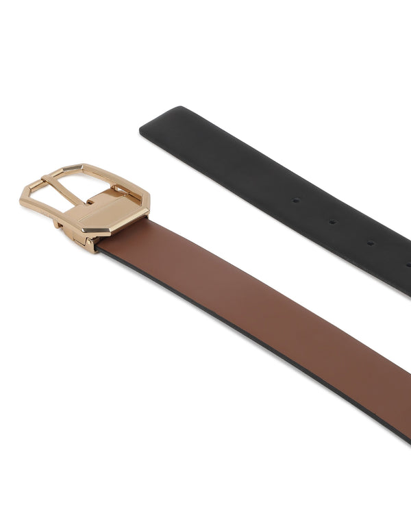 Rare Rabbit Men'S Liono Black Belt Leather