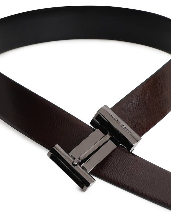 Rare Rabbit Men'S Fredy Black Belt Leather