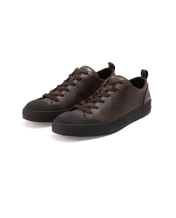 Rare Rabbit Mens Sauron Pro Dark Brown Premium Milled Leather Lace Up Low Top Round Toe Sneaker Shoes
