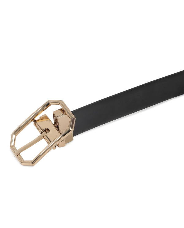 Rare Rabbit Men'S Liono Black Belt Leather