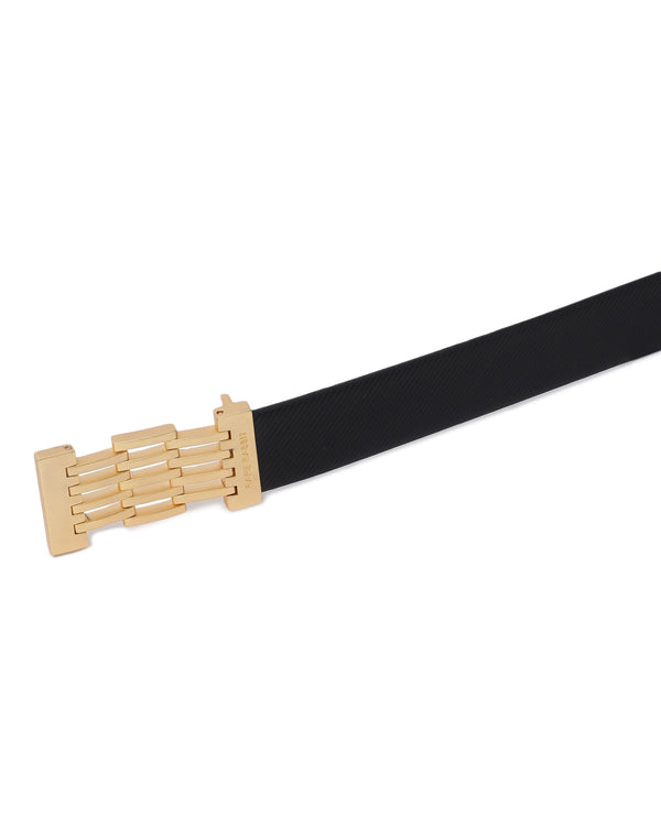 Rare Rabbit Men'S Ribs Black Belt Leather