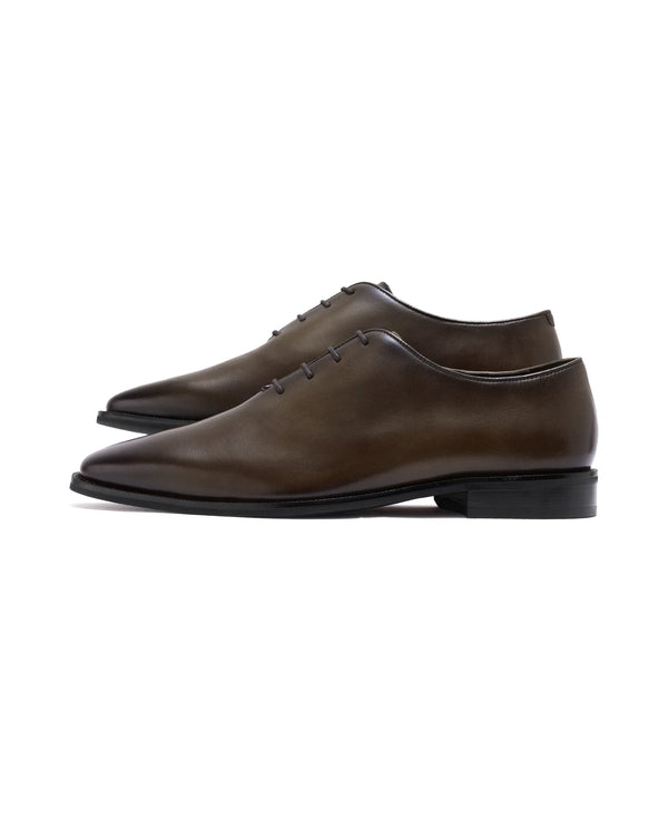 Rare Rabbit Men Corax Olive Lace-Up Single Piece Genuine Leather Shoes