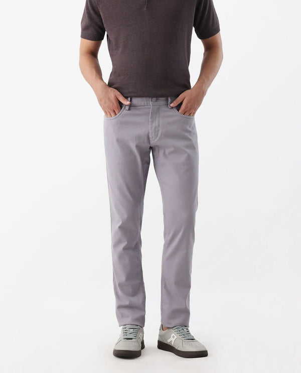 Rare Rabbit Men's Spoke - 24 Pastel Purple Linen Solid Trousers