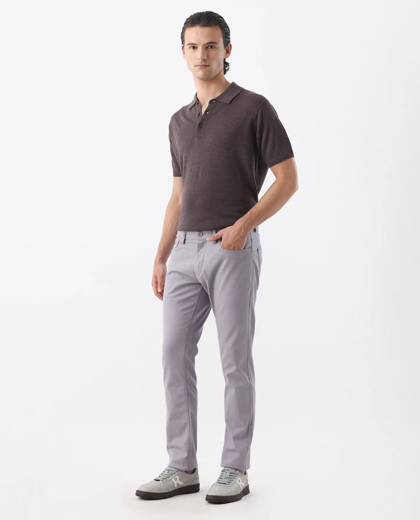 Rare Rabbit Men's Spoke - 24 Pastel Purple Linen Solid Trousers