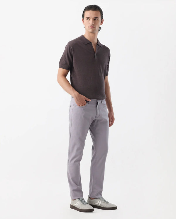 Rare Rabbit Men's Spoke - 24 Pastel Purple Linen Solid Trousers