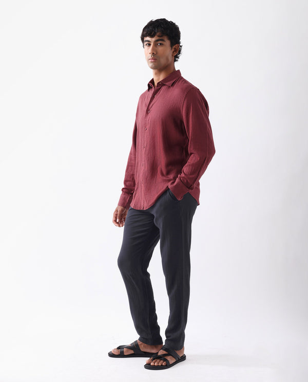 Rare Rabbit Men Pastor-3 Black Drawstring Closure Plain Trouser