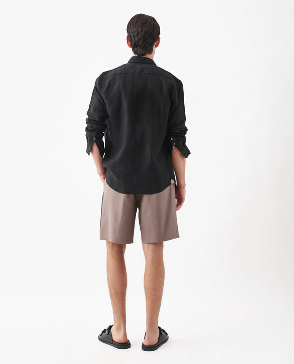 Rare Rabbit Men's Jarny-B Light Brown Button Closure Regular Fit Embroidered Shorts