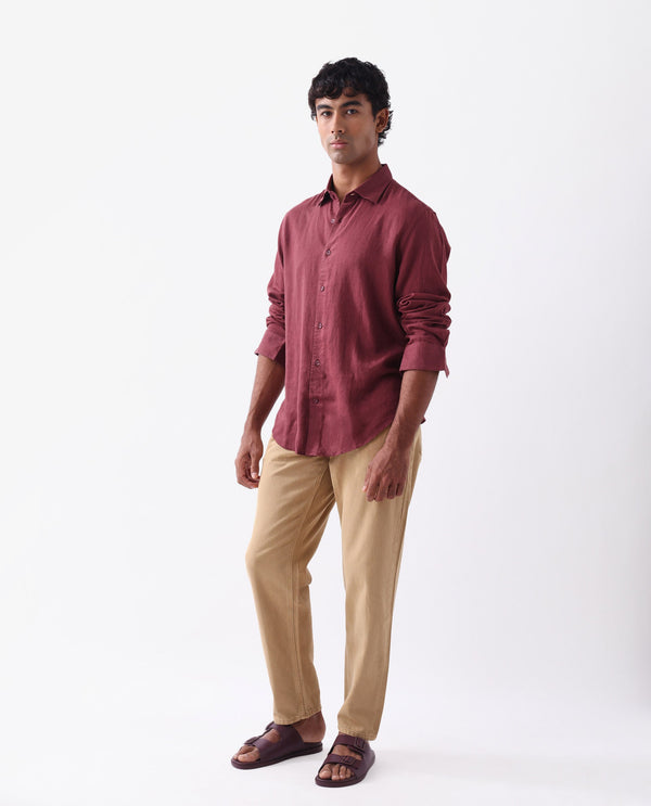 Rare Rabbit Men Arvi Mustard Cotton Fabric Button and Zip Closure Mid Rise Garment Dyed Plain Jeans