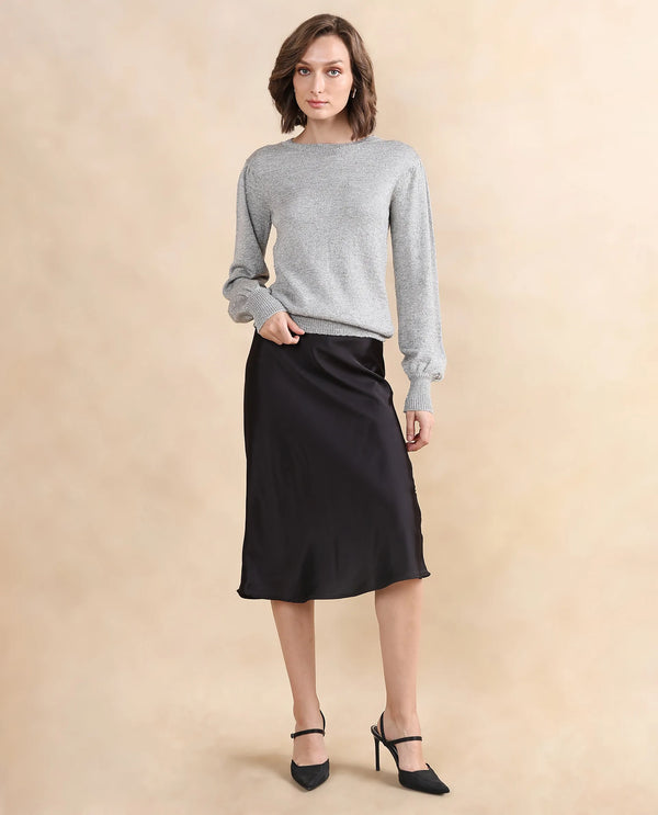 Rareism Women Adiyaman T Grey Plain Sweater