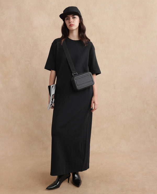 Rareism Women Afrinca Black Cotton Polyester Fabric Plain Dress