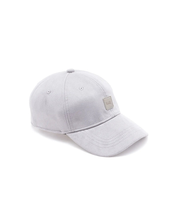 Rare Rabbit Men Albion Grey Monotone Color Silicone Badge Branding Cap