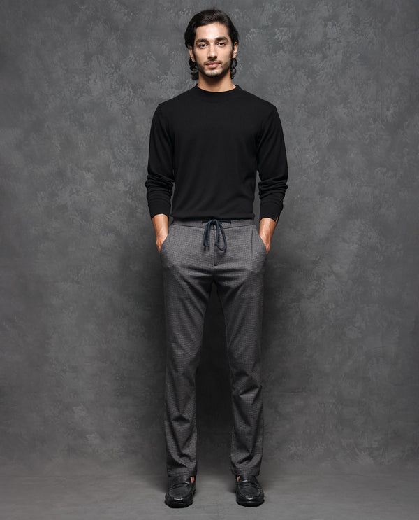 Rare Rabbit Mens Alfo 1 Black Sweater Viscose Nylon Fabric High Neck Knitted Full Sleeves Fitted