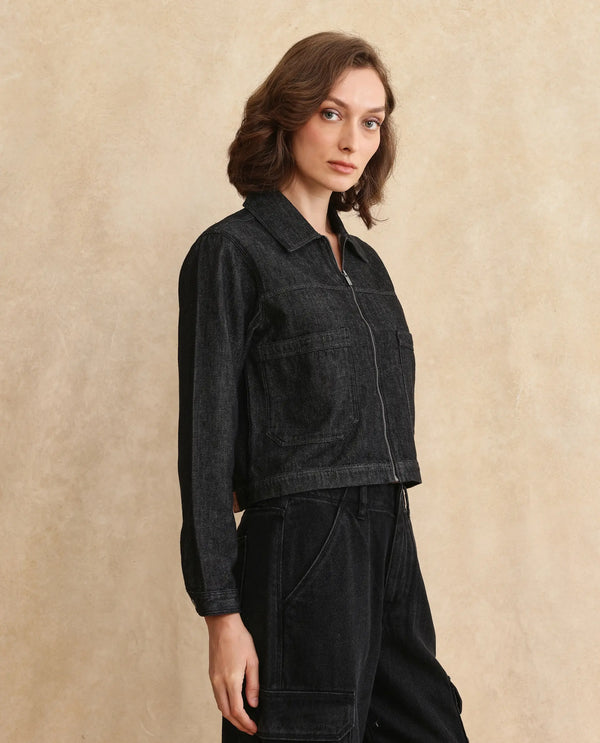 Rareism Women Allin Primary Black Full Sleeve Jacket