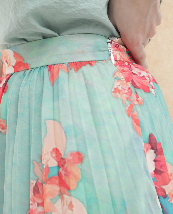 Rareism Women Alvia Multi Polyester Fabric Floral Print Ankle Length Skirt