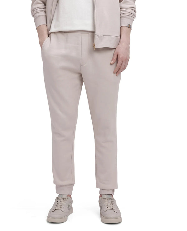 Rare Rabbit Men Ander Off White Drawstring Closure Heavyweight Premium Plain Track Pant