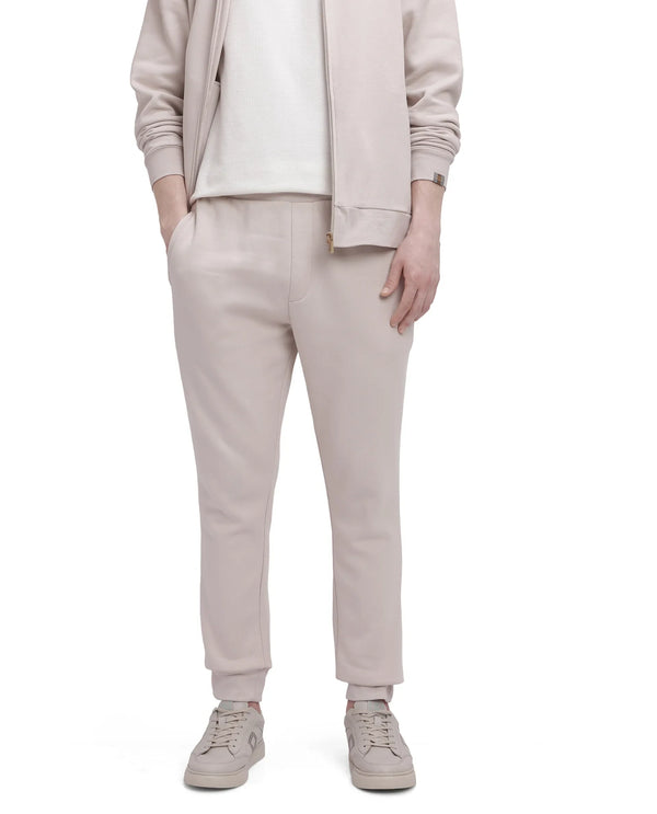 Rare Rabbit Men Ander Off White Drawstring Closure Heavyweight Premium Plain Track Pant