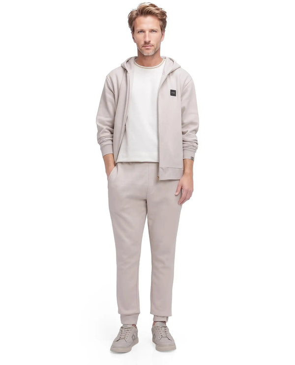 Rare Rabbit Men Ander Off White Drawstring Closure Heavyweight Premium Plain Track Pant
