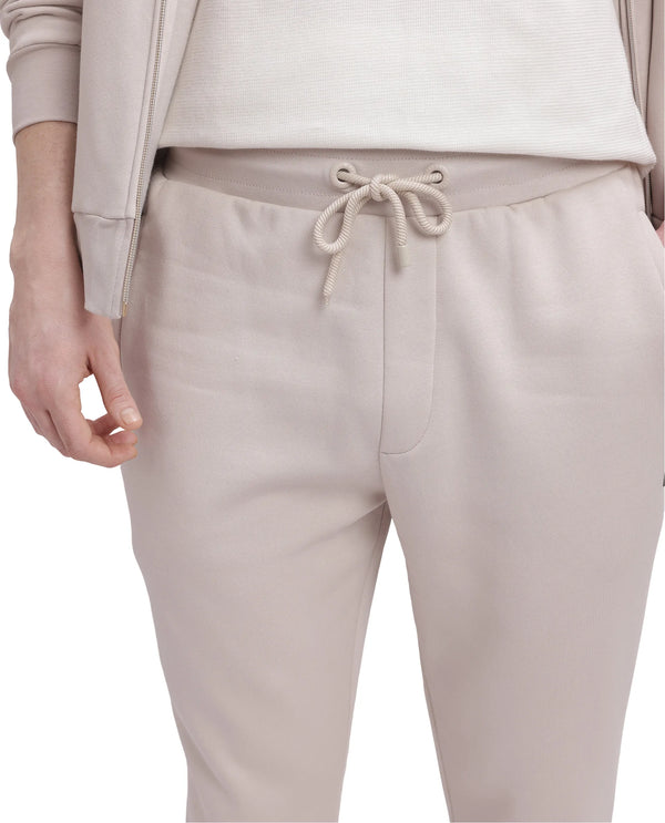 Rare Rabbit Men Ander Off White Drawstring Closure Heavyweight Premium Plain Track Pant