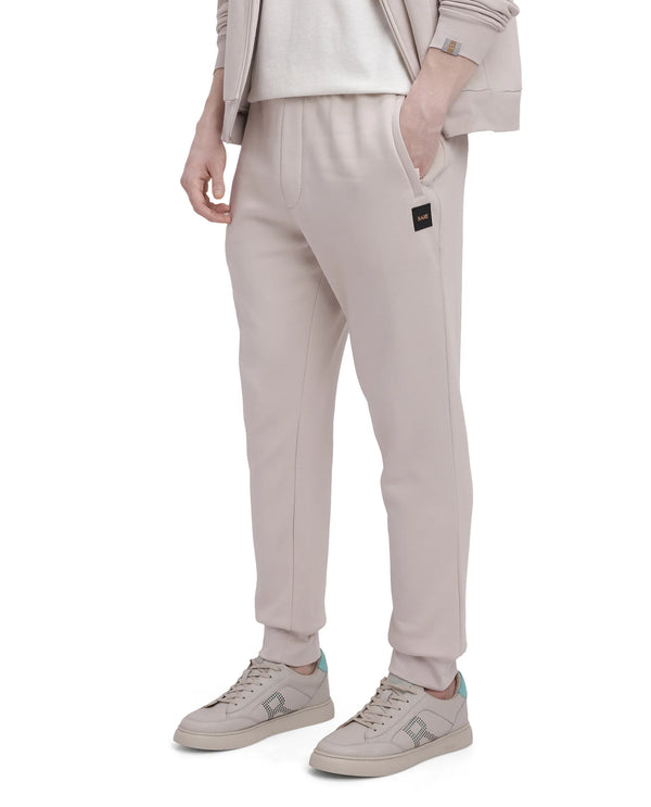 Rare Rabbit Men Ander Off White Drawstring Closure Heavyweight Premium Plain Track Pant