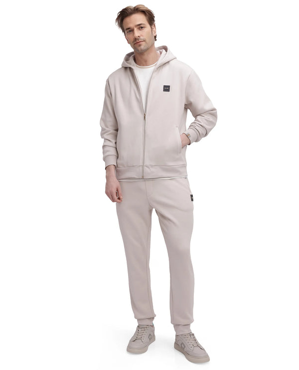 Rare Rabbit Men Anderson-2 Off White Full Sleeve Hooded Zipper Closure Plain Sweatshirt