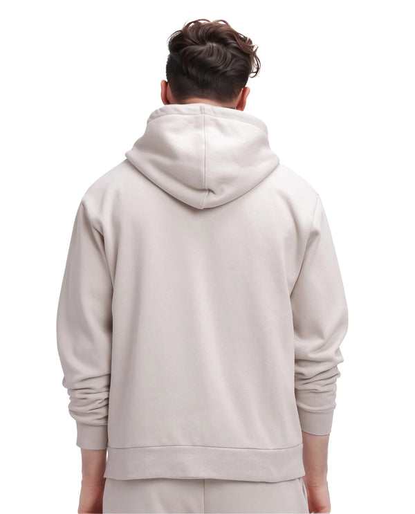 Rare Rabbit Men Anderson-2 Off White Full Sleeve Hooded Zipper Closure Plain Sweatshirt