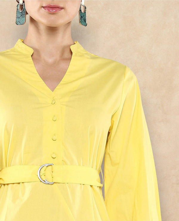 Rareism Women Andma Yellow Plain Dress