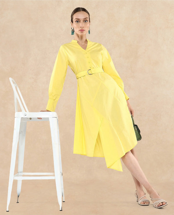 Rareism Women Andma Yellow Plain Dress