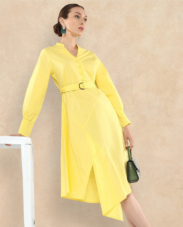 Rareism Women Andma Yellow Plain Dress