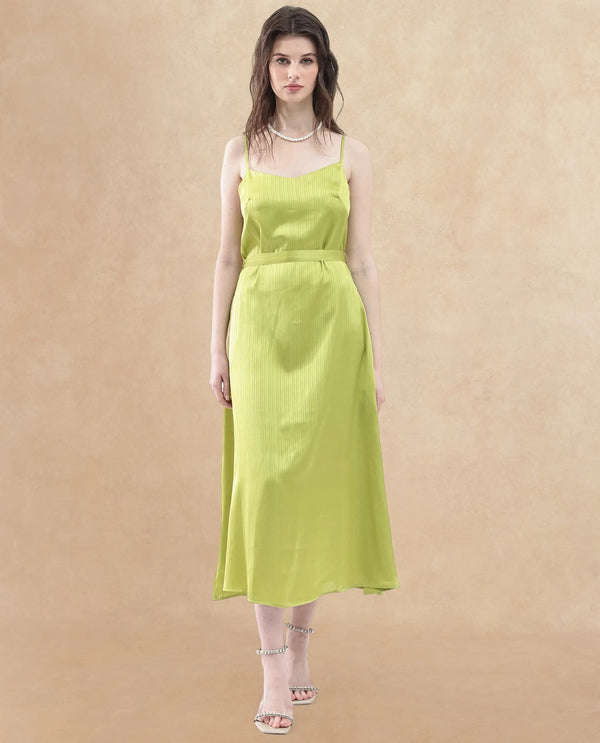 Rareism Womens Andrei Flouroscent Green Dress Dyed