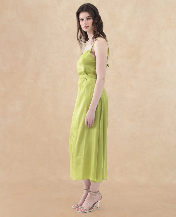 Rareism Womens Andrei Flouroscent Green Dress Dyed