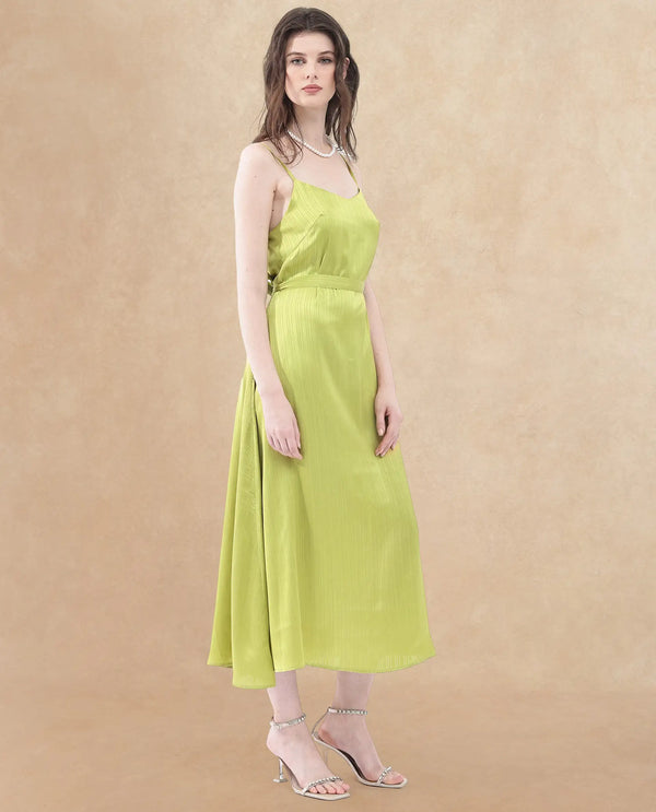 Rareism Womens Andrei Flouroscent Green Dress Dyed