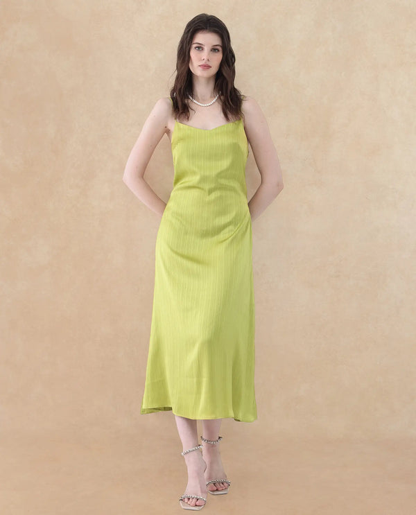 Rareism Womens Andrei Flouroscent Green Dress Dyed