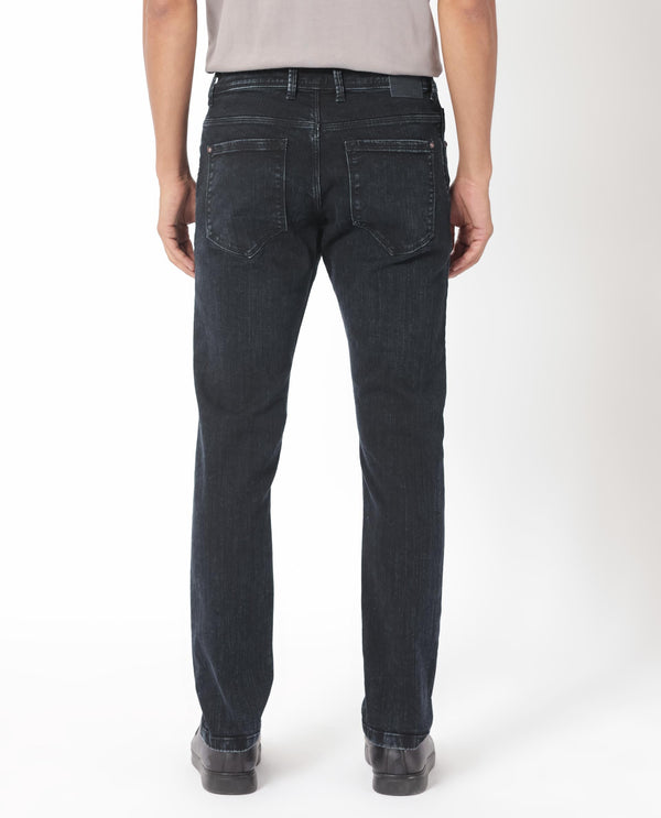 Rare Rabbit Men's Anket Blue Dark Wash Mid-Rise Slim Fit Jeans