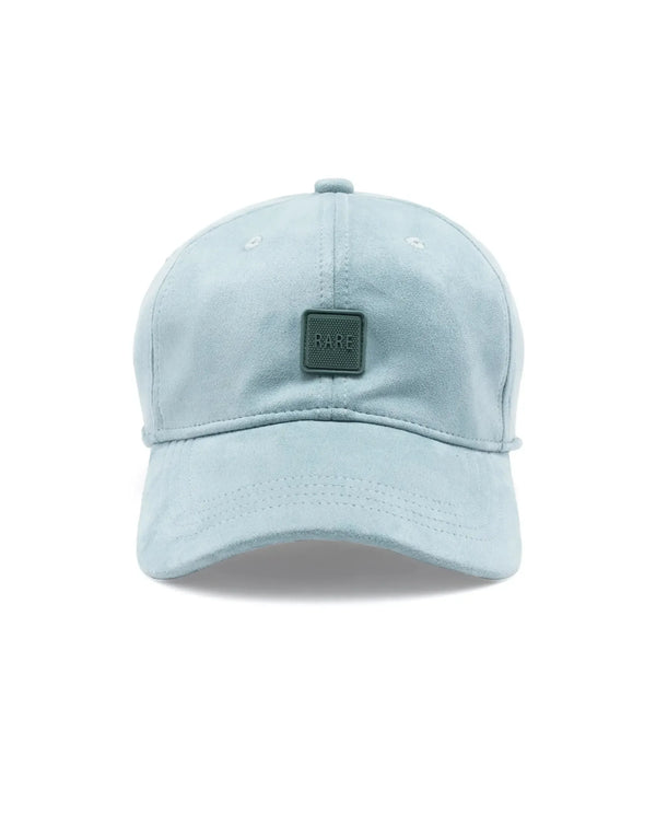 Rare Rabbit Men Armour Teal Suede Monotone Color Silicone Badge Branding Cap