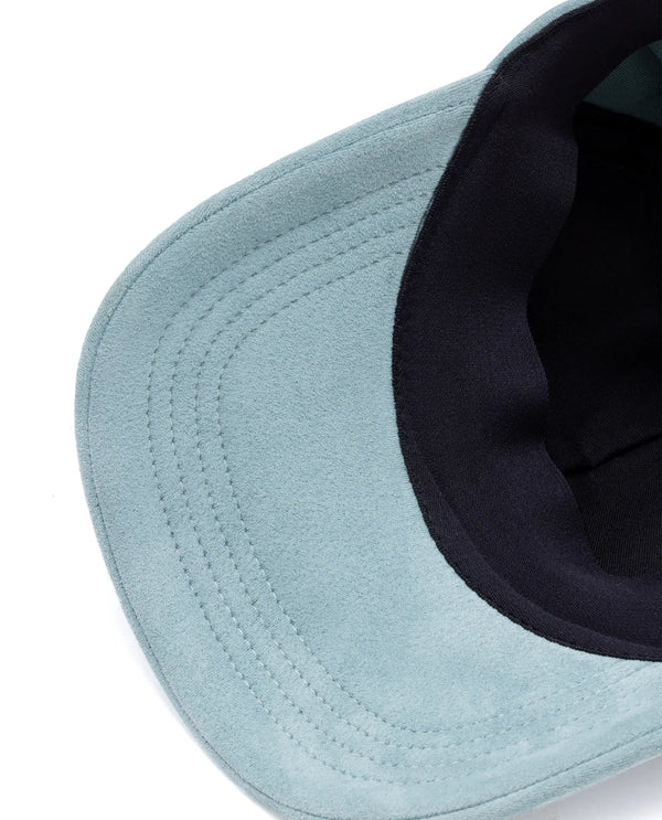 Rare Rabbit Men Armour Teal Suede Monotone Color Silicone Badge Branding Cap
