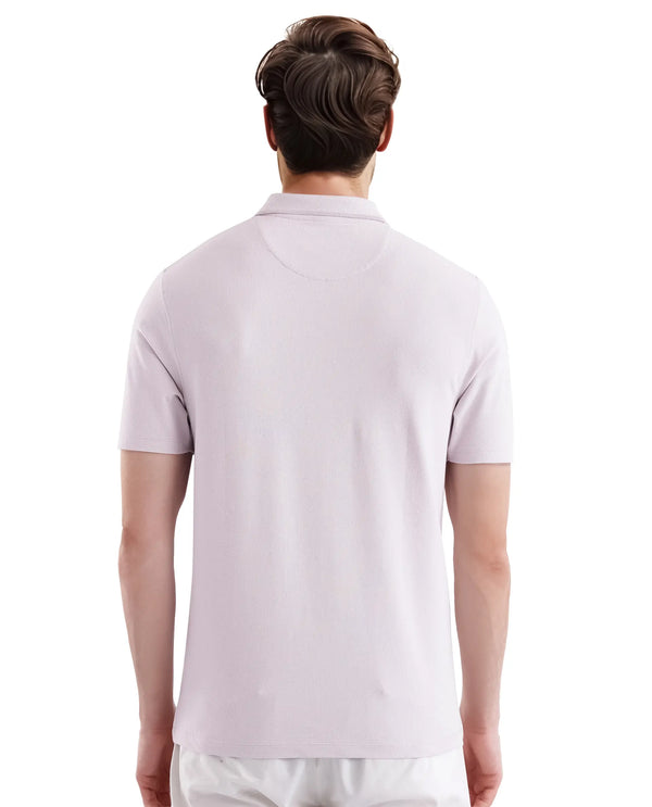 Rare Rabbit Men Aroe Pastel Purple Lycra Pique Fabric Short Sleeve Regular Collared Embroidered Logo Plain Polo