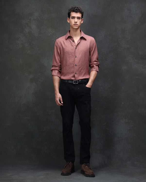 Rare Rabbit Men's Astral Black Rinse Wash Mid-Rise Slim Fit Jeans