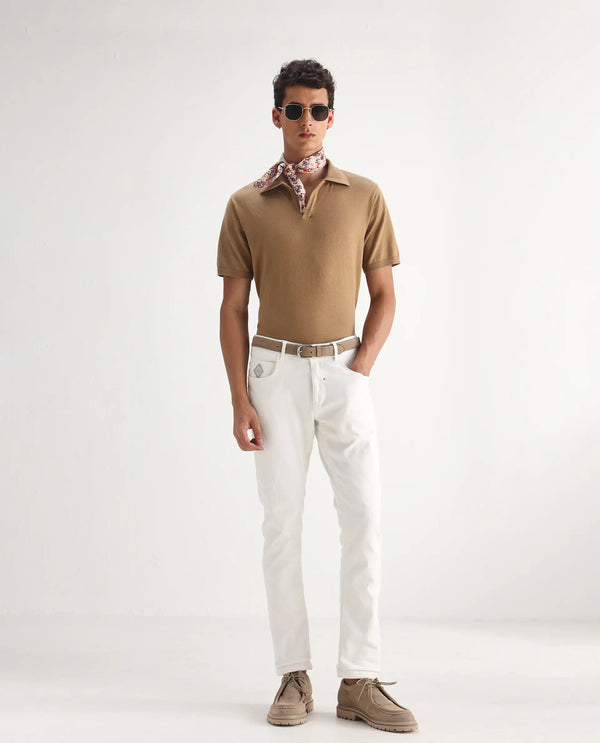 Rare Rabbit Mens Astro White Cotton Mid Rise Elastane Solid Slim Fit Jeans