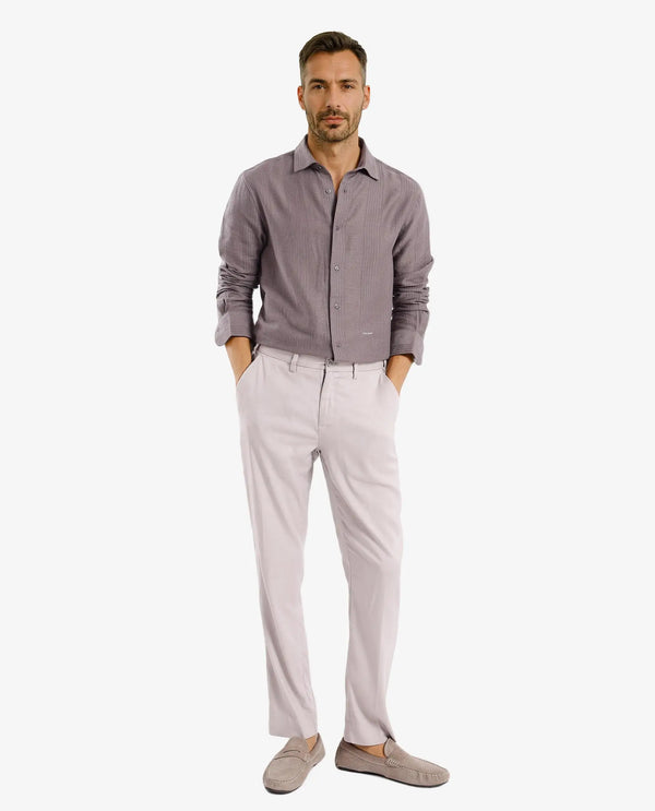 Rare Rabbit Men Aube Dark Brown Cotton Fabric Full Sleeve Slim Fit Plain Shirt