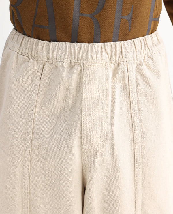 Rare Rabbit Men's Azort Beige Cotton Fabric Button And Zip Closure Baggy Fit Plain Jeans