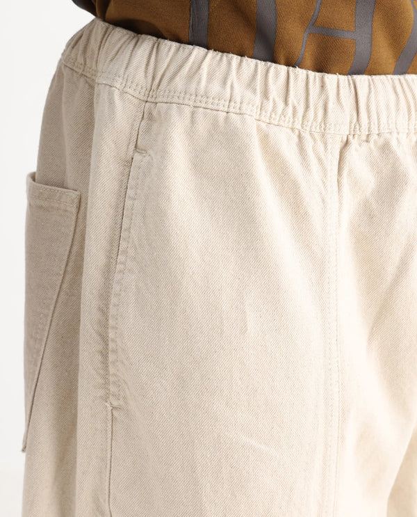 Rare Rabbit Men's Azort Beige Cotton Fabric Button And Zip Closure Baggy Fit Plain Jeans