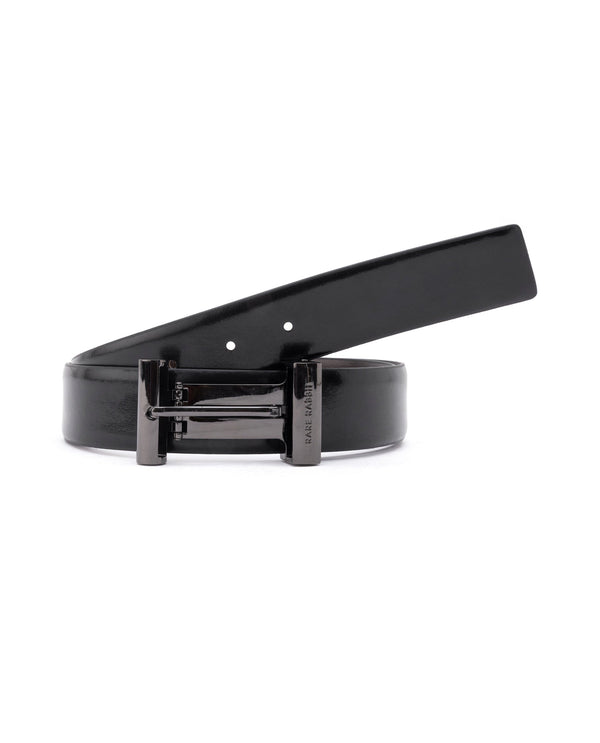 Rare Rabbit Men'S Fredy Black Belt Leather
