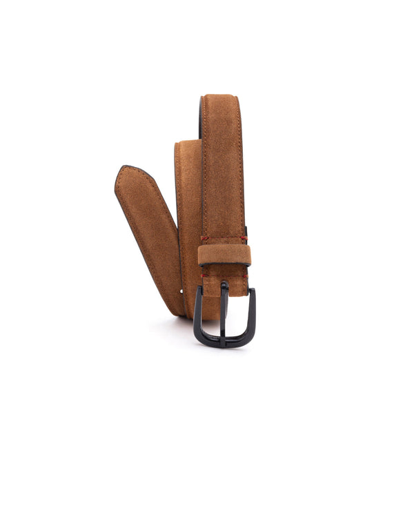 Rare Rabbit Men'S Suedo Yellow Belt Leather Fabric Solid
