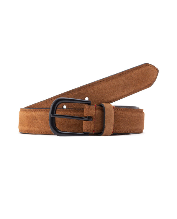 Rare Rabbit Men'S Suedo Yellow Belt Leather Fabric Solid